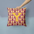 thumbnail image 2 of Letter Y Football Maroon and Gold Fabric Decorative Pillow, 2 of 4