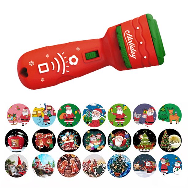 21 patrón Navidad proyector linterna educación temprana niños regalo (rojo) Likrtyny juguetes de los niños