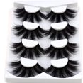 thumbnail image 1 of HBZGTLAD NUEVO 4 pares de pestañas postizas de pelo de visón 3D entrecruzadas Wispy Cross Fluffy longitud 25 mm Extensión de pestañas Herramientas de maquillaje de ojos hechas a mano (MDR-5), 1 of 5