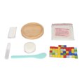 thumbnail image 1 of Kit de posavasos DIY, azulejos de vidrio coloridos, interesante posavasos educativo, Kit de fabricación artesanal para niños, adultos, principiantes, arco iris redondo, 1 of 5