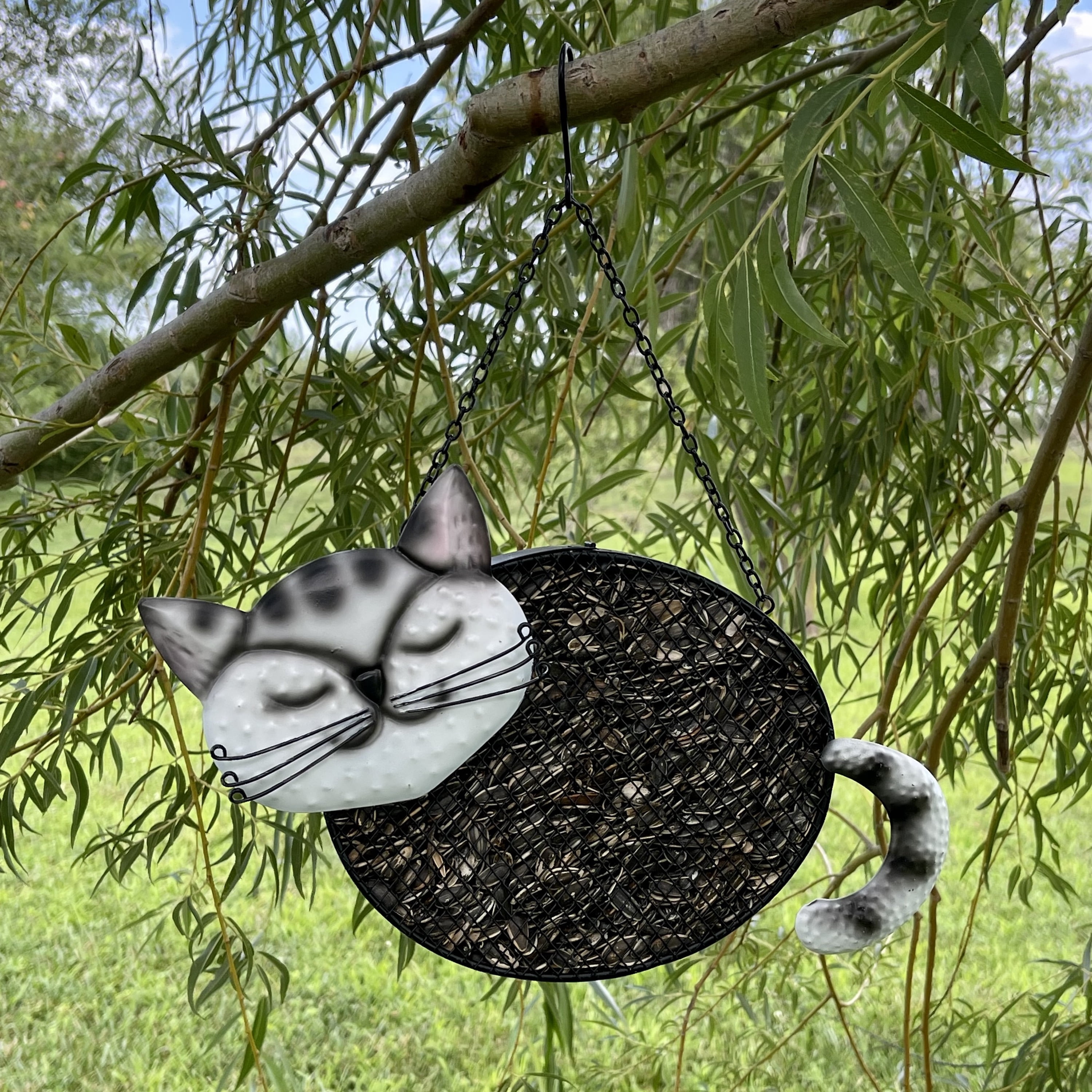Gift Essentials Revenge of the Birds Cat Metal Mesh Bird Feeder GEF1003