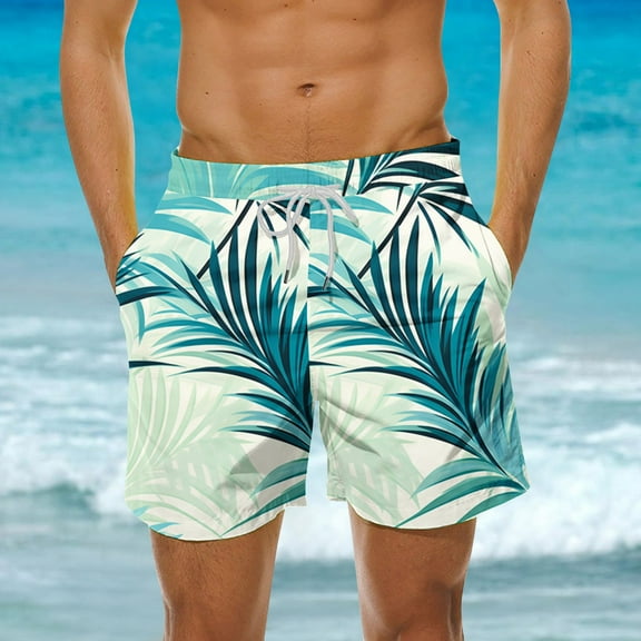 guisaled Big And Tall Swim Trunks For Men Mens Swim Shorts Quick Dry Elastic Waisted Swim Trunks Summer 7 Inch Beach Shorts Loose Fit Hawaii Graphic Boardshorts