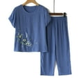 thumbnail image 2 of JINMGG Two Piece Outfits Women, 2026 Fashion Fall Women Summer Printing Casual Two Piece Suit Blue XXL, 2 of 3
