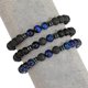 thumbnail image 4 of Pulseras de abalorios para hombre, abalorios de piedra volcánica de roca de lava mate, elásticas para mujer, kaili Sencillez, 4 of 5