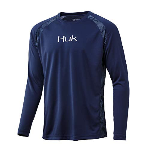 Huk Men's Strike Solid Long Sleeve Shirt | Long Sleeve Performance Fishing  Shirt With +30 UPF Sun Protection & Water Repellent & Stain Resistant