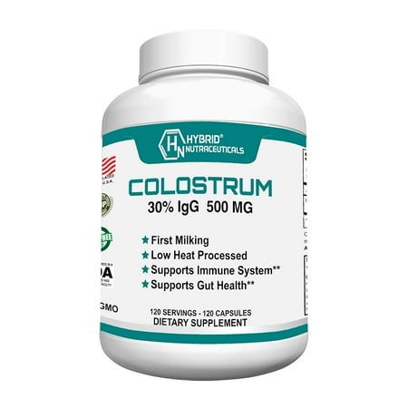 Bovine Colostrum Supplement 500mg - 30% IgG Immunoglobulin, Immune Support, Bone, Muscle & Gut Health - First Milking, Low Heat Processed - 120 Capsules