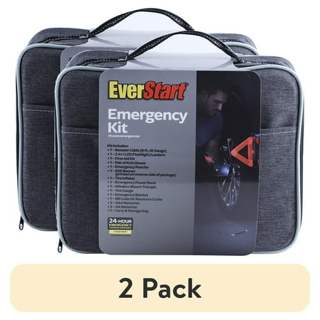 (2 pack) Everstart Emergency Deluxe Kit, All Car Makes, Models Assembled Product Height 9in x 12in x 5in 5lb
