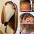 thumbnail image 2 of Aceolave Blonde Lace Front Wigs Highlight Bob Human Hair 4x4 HD closure Lace Frontal 14 Inch Ombre Human Hair Wigs P4/27 150 Density Short Bob Human Hair Wigs for Black Women, 2 of 9