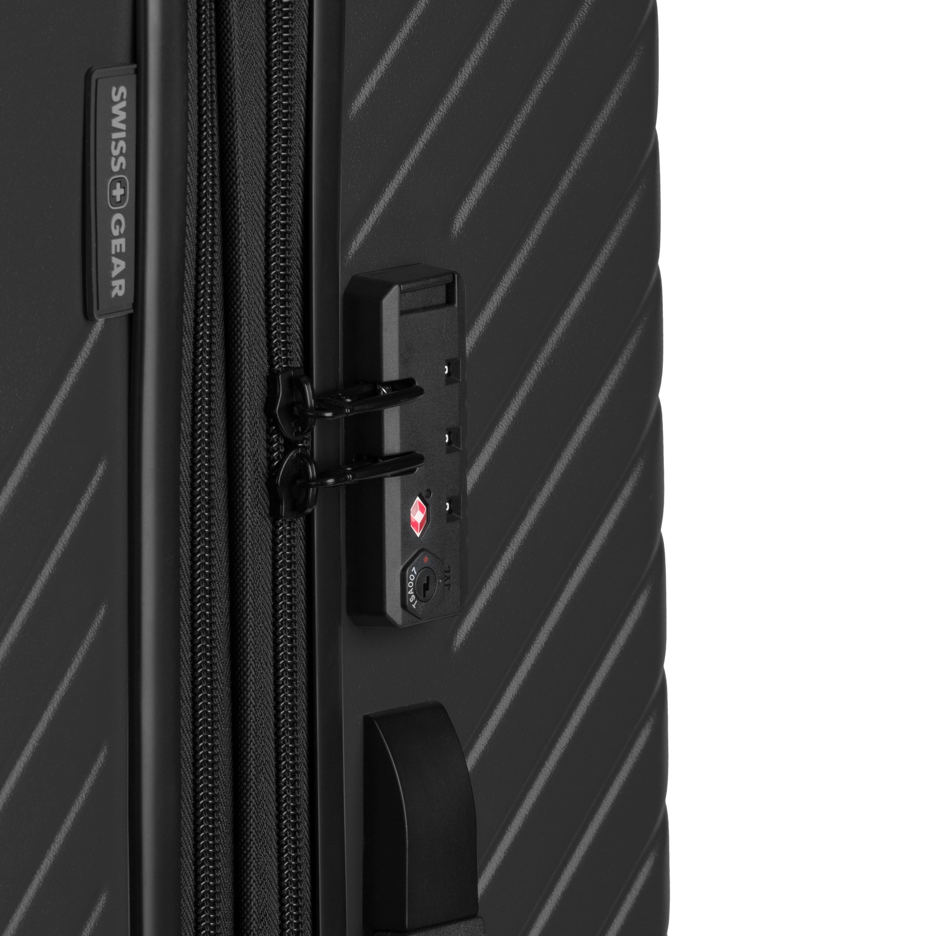SWISSGEAR Edge Hardside Large Checked Spinner, Black