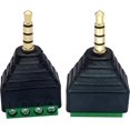 thumbnail image 5 of Terminal de tornillo de 3,5 mm de 4 polos, conector macho de audio TRRS estéreo de 3,5 mm (1/8) a conector hembra de 4 pines AV, convertidor sin soldadura de balun para auriculares de doble, 5 of 5