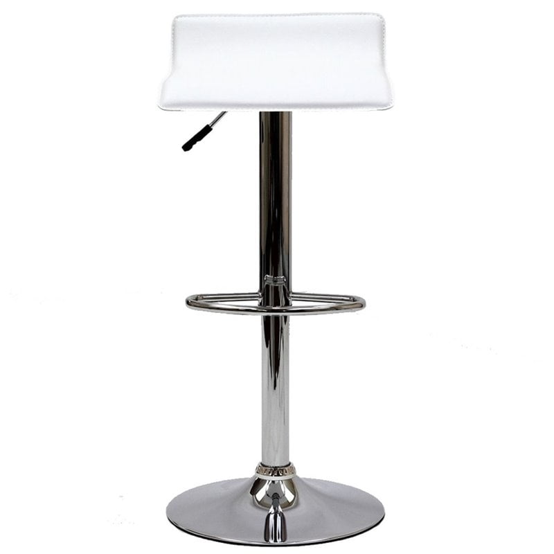 Hawthorne Collection Adjustable Swivel Bar Stool in White Set of 2