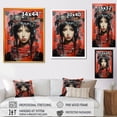 thumbnail image 4 of Designart "Neon Graffiti Geisha Woman in Japan I" Fashion Canvas Wall Art - Glam Red Woman Asian Entryway Wall Art, 4 of 6
