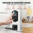 thumbnail image 6 of KFFKFF Fingerprint Access Door Lock, Key-Free Entry with Fingerprint, Code, or Key, Automatic Locking, Privacy Code Feature, IP 63 Rated for Exterior Doors, Electronic Deadbolt Supports 300 Users, 6 of 9