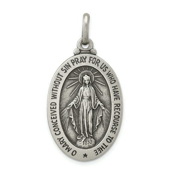 Beautiful Sterling Silver Antiqued Miraculous Medal