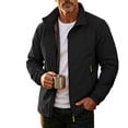 thumbnail image 2 of Jacket Man Cameland Men's Solid Color Long-sleeved Stand-up Collar Workwear Waterproof Windbreaker Jacket Black L, 2 of 9