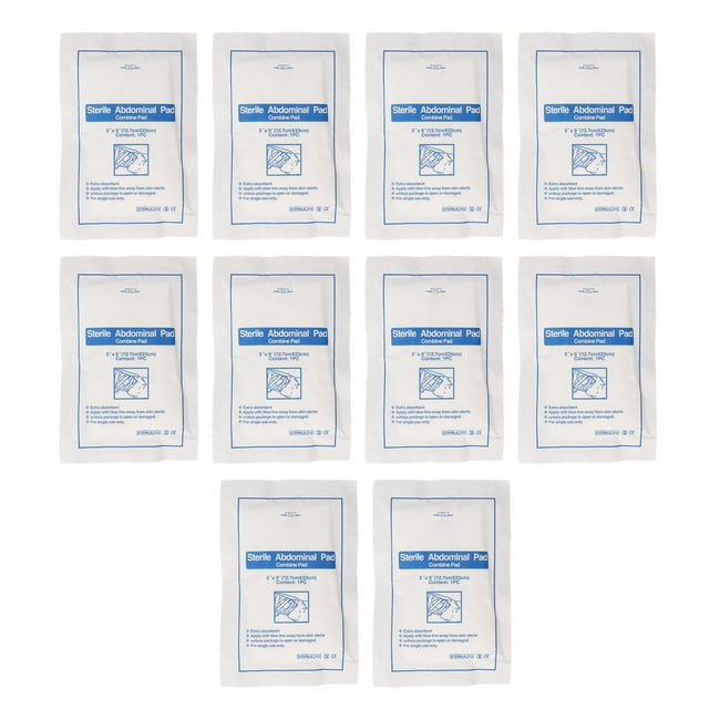 Almohadillas abdominales absorbentes, 10 piezas de almohadillas abdominales Almohadillas abdominales de alta emergencia Almohadillas combinadas abdominales probadas profesionalmente