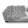 thumbnail image 3 of Black and White Soft Flannel Fleece Blanket, Portuguese Azulejo Tiles Pattern with Monochrome Flowers European Design, Cozy Plush for Indoor and Outdoor Use, 50" x 60", Black White, by Ambesonne, 3 of 6