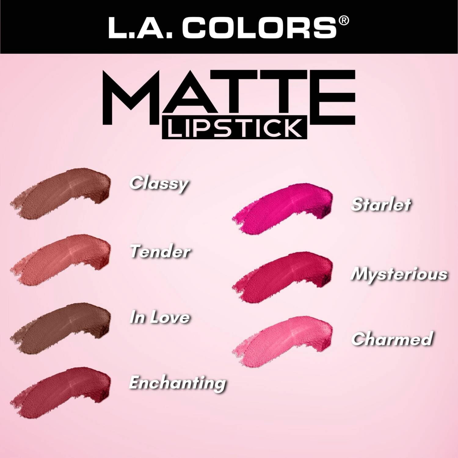 (2 pack) L.A. COLORS Soft Moisturizing Matte Lipstick, Starlet, 0.13 fl oz