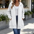 thumbnail image 2 of Zysthvn Tunic Womens Full Zip Hoodie Fall Drawstring Casual Sweatshirt Womens Loose Fit Long Sleeve Solid with Pockets Tops, 2 of 9