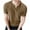 Khaki, variant on Mens Henley T-Shirts Ribbed Knitting Short Sleeve V Neck Shirts Comfy Solid Color Basic T Shirt Summer Going Out Work Tees