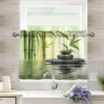 thumbnail image 7 of GZHJMY 24 Inch Length Kitchen Curtains Bamboo Stone 2 Panels Half Window Sheer Curtains Rod Pocket Farmhouse Short Drapes for Bathroom Cafe Basement Home Decor, 7 of 7