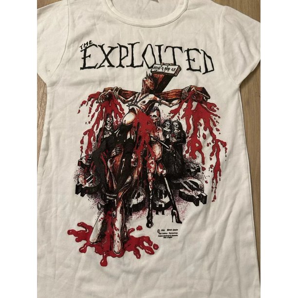Camiseta The Exploited de la banda Punk de 1986, regalo para fanáticos, camiseta americana de gran tamaño de manga corta para mujer, moda urbana, Hip-hop Rock