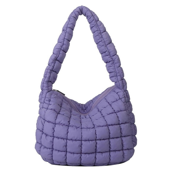 Women Armpit Bag Large Capacity Lightweight Cloud Puff Bag Personalized Trendy Shoulder Handbag Purple Free Size