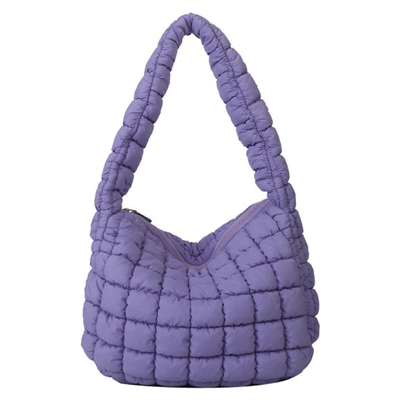Women Armpit Bag Large Capacity Lightweight Cloud Puff Bag Personalized Trendy Shoulder Handbag Purple Free Size