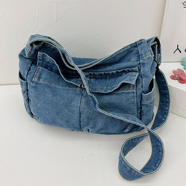 Denim Vintage Messenger Bag Retro Jeans Tote Bag Large Denim Vintage Messenger Bag Retro Jeans Tote Bag Large