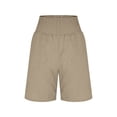 thumbnail image 5 of Enjoytime Women's Shorts Solid Color Stretch Elastic Waist Summer Beach Vacation Casual Shorts with Pockets, 5 of 8