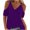 Purple, variant on WIZUTIZ Women's Summer Tops Cold Shoulder Wide Straps Solid V-Neck Blouse Casual Breathable Going Out Tops for Women Cotton T-shirt Holiday Tee Sales Navy S