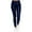 Blue, variant on Leggings for Women Solid Pockets Button High Waist Faux Leather Long Pants