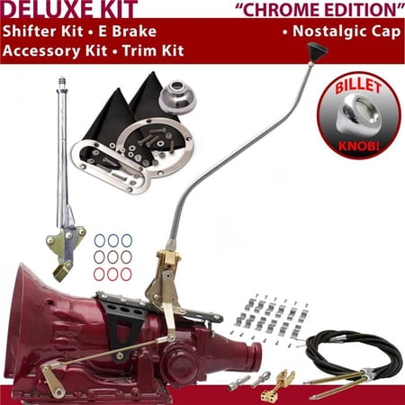 American Shifter TH200 Shifter Kit Chrome 23 in. Swan E Brake Cable Clamp Trim Kit for F6987