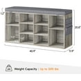 thumbnail image 6 of Cubby Shoe Storage Bench with Foam Padded Seat Cushion and Side Pocket - Shoe Rack Bench with 10 Cubbies Organizer for Entryway Bedroom Living Room Dorm Small Apartment (41 Inches), 6 of 6