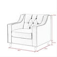thumbnail image 2 of Posh Living Jackson Velvet  Modern Contemporary Button Tufted Lucite Acrylic Legs Club Chair - Navy, 2 of 8