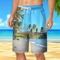 thumbnail image 2 of XINPING Men's Swim Trunks 9 Inch Retro Athletic Tropical Print Quick Dry Pool Swimming Trunks with Pockets Stretch Fabric Fishing Shorts for Men, 2 of 6