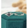 thumbnail image 3 of Aishvi Jewels 3 Ct Pear Cut Lab Created Alexandrite Halo Bridal Set Ring 14K Rose Gold Plated, 3 of 4
