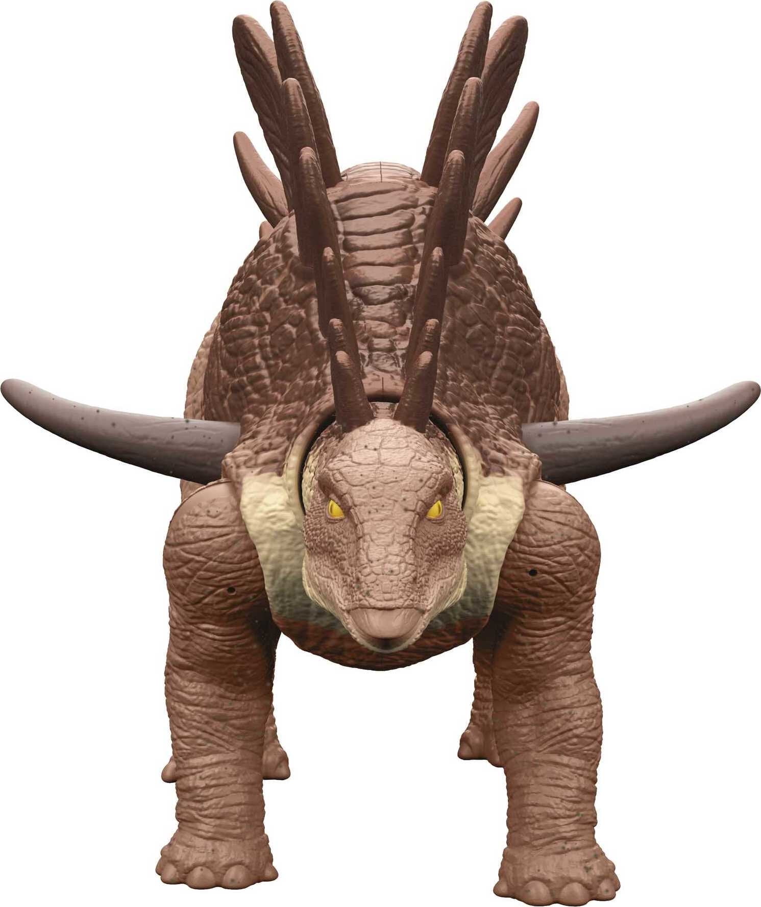 ​​Jurassic World Camp Cretaceous Roar Attack Kentrosaurus Dinosaur Action Figure, Toy Gift with Strike Feature and Sounds​
