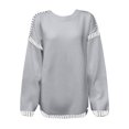 thumbnail image 5 of Wdgfv Casual Pullover Sweater for Women Elegant Women's Knit Pullover Sweater Soft Comfort Winter Warm Color Block Design Casual Long Sleeve Crewneck Top, 5 of 5