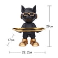 thumbnail image 3 of Adorno De Almacenamiento Para Perros Bandeja de almacenamiento de estatua de perro de resina adornos de almacenamiento de llaves de entrada de Bulldog (negro) Likrtyny  Libre de BPA, 3 of 8