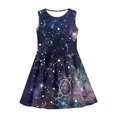 thumbnail image 2 of Renewold Universe Planet Tank Midi Dress Trendy Kids Party Dresses Comfortable Crewneck Skater Dress for 3-4 Years Girls Special Occasion Midi Dress, 2 of 5