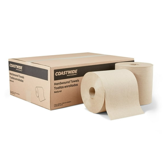 Staples Coastwide Professional Recycled Hardwound Paper Towels 1-ply 800 ft./Roll 6 Rolls/Carton