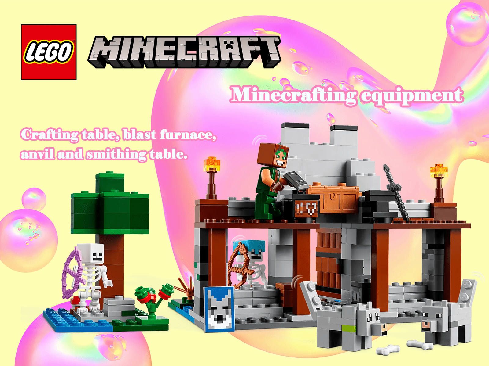 LEGO Minecraft 21261 The Wolf Stronghold Building Set – 312 Pieces Fortress & Forest Adventure