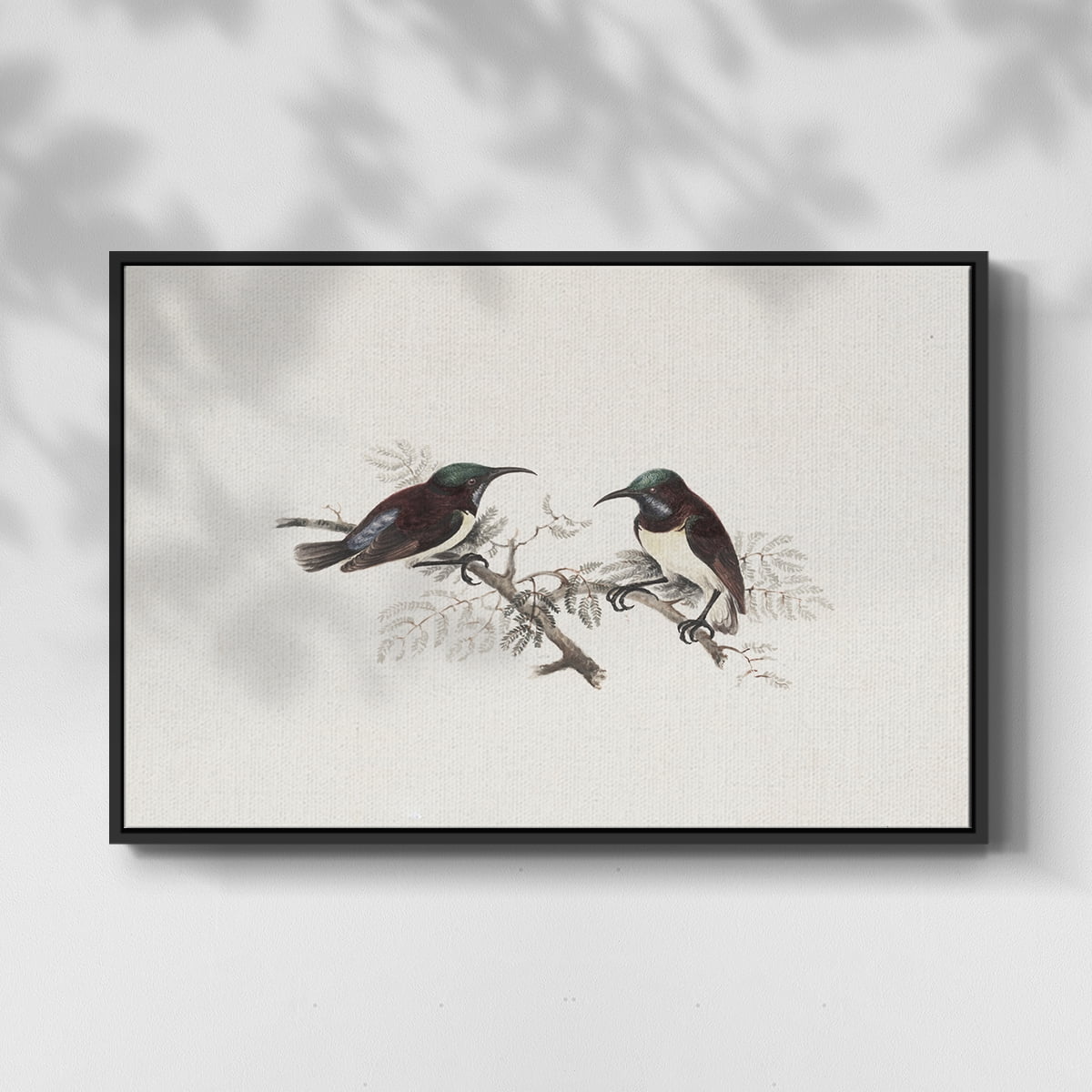Vintage Animal Print-III By Wexford Home Framed in Black Wood Gallery Wrapped Canvas 25 in. x 37 in.