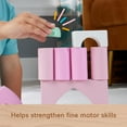 thumbnail image 6 of Fisher-Price Wooden Pink Castle Building Block Set, Stacking Pretend Play for Toddlers 2+, 28 Pieces, 6 of 9