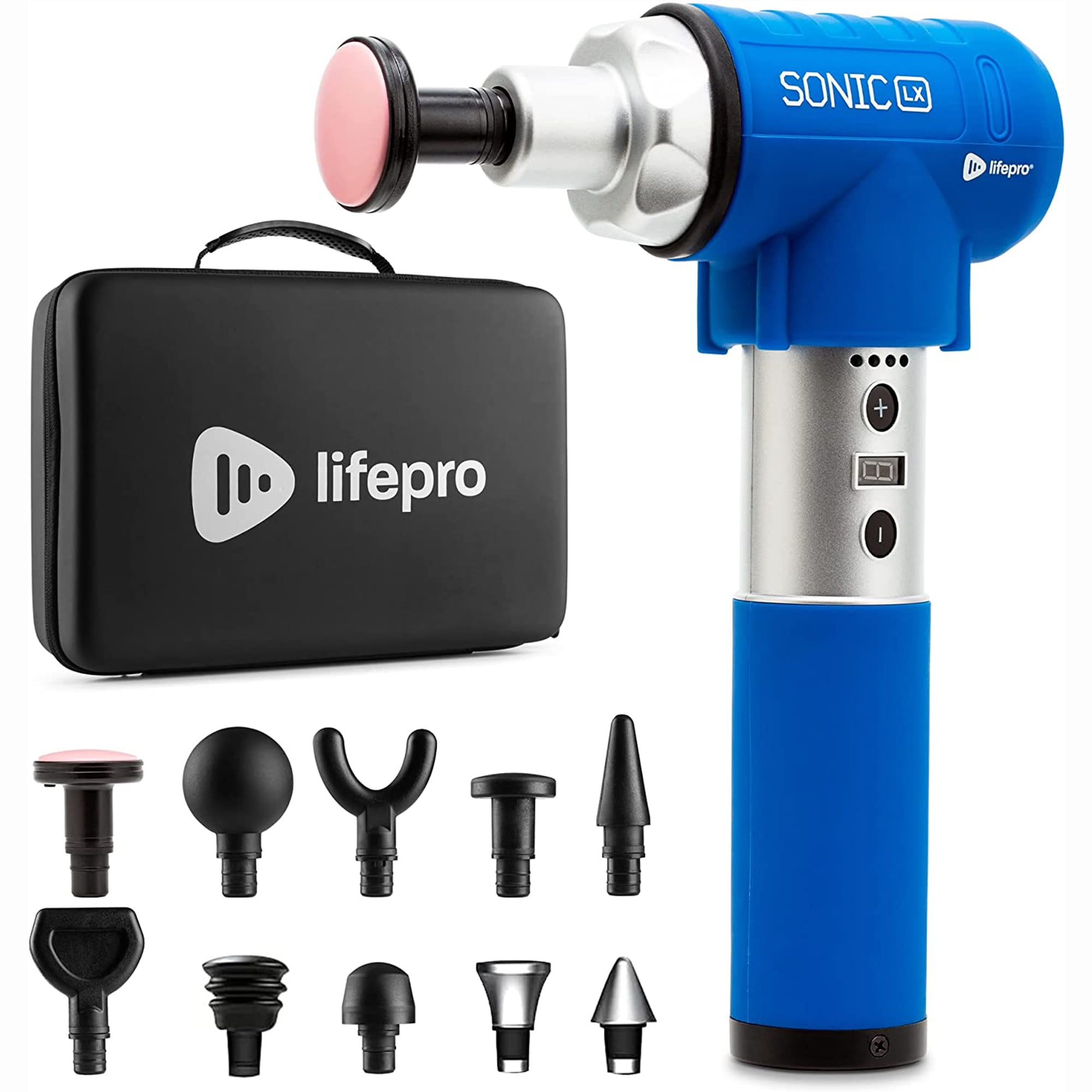 Lifepro Sonic LX Percussion Massage Gun with Heat for Muscle Pain