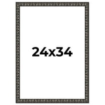 24x34 Frame Black-Brown Medieval Solid Wood Picture Frame | 1.5 Inch Moulding Width | Gotham