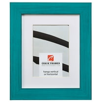 Craig Frames Jasper, 18x36 inch Country French Teal Picture Frame Matted for a 14x32 Photo