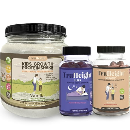 TruHeight Max Height Kit - (Vanilla) Protein, Growth gummies, Sleep Gummies - Supports Growth & Development - Proven Nutrients, Vitamins, & Minerals Developed By Pediatricians