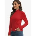 thumbnail image 2 of T-Shirt Women Long Sleeve Mock Neck Slim Fit Tops Base Layer Soft Lightweight Stretch Undershirts, 2 of 6